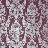 CB22209 Burgundy red silver metallic natural cork textured Victorian damask Wallpaper 3D
