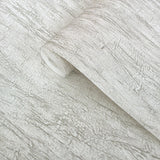 CB40500 Faux crushed silk crinkled fabric modern wallpaper bone light gray off white 3D
