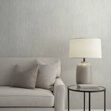 CB40504 Faux crushed silk crinkled fabric slightly light gray off white modern wallpaper
