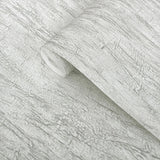 CB40504 Faux crushed silk crinkled fabric slightly light gray off white modern wallpaper
