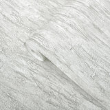 CB40504 Faux crushed silk crinkled fabric slightly light gray off white modern wallpaper
