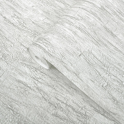 CB40504 Faux crushed silk crinkled fabric slightly light gray off white modern wallpaper
