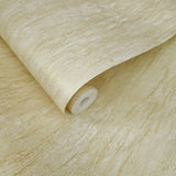 CB40515 Faux crushed silk crinkled fabric wallpaper Ivory gold metallic wallcoverings 3D
