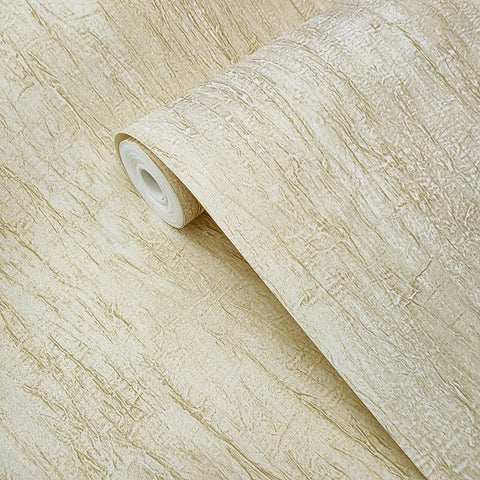 CB40505 Faux crushed silk crinkled fabric wallpaper Ivory gold metallic wallcoverings 3D
