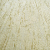 CB40505 Faux crushed silk crinkled fabric wallpaper Ivory gold metallic wallcoverings 3D
