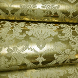CB53805 Egerton Yellow foil gold metallic Acanthus Leaves damask Victorian wallpaper 3D
