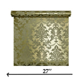 CB53805 Egerton Yellow foil gold metallic Acanthus Leaves damask Victorian wallpaper 3D
