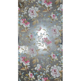 CB54400 Silver foil metallic pink blossom branches flowers blooming peonies wallpaper 3D
