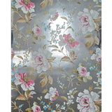 CB54400 Silver foil metallic pink blossom branches flowers blooming peonies wallpaper 3D
