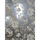 CB54404 Silver foil metallic purple blossom branches flowers blooming peonies wallpaper
