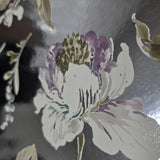 CB54404 Silver foil metallic purple blossom branches flowers blooming peonies wallpaper
