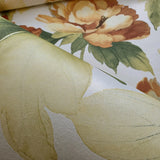CB90003 Floral orange green off white large peony flowers botanical blooms Wallpaper 3D
