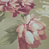 CB90005 Floral brass gold metallic pink large peony flowers botanical blooms Wallpaper
