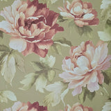 CB90005 Floral brass gold metallic pink large peony flowers botanical blooms Wallpaper
