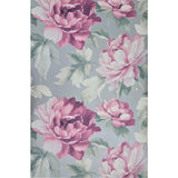 CB90009 Floral silver metallic pink large peony flowers focal botanical blooms Wallpaper
