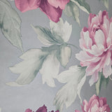 CB90009 Floral silver metallic pink large peony flowers focal botanical blooms Wallpaper
