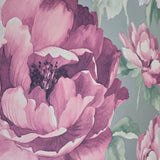 CB90009 Floral silver metallic pink large peony flowers focal botanical blooms Wallpaper

