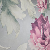 CB90009 Floral silver metallic pink large peony flowers focal botanical blooms Wallpaper
