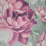 CB90009 Floral silver metallic pink large peony flowers focal botanical blooms Wallpaper
