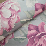 CB90009 Floral silver metallic pink large peony flowers focal botanical blooms Wallpaper
