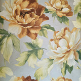 CB90013 Floral yellow green brown silver large peony flowers botanical blooms Wallpaper
