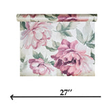CB90019 Floral off white green pink large peony flowers focal botanical blooms Wallpaper
