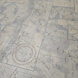 CC51802 Beige blue Cream nautical Coastal vintage Marine map collage design wallpaper 3D
