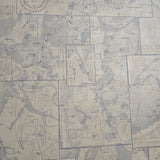 CC51802 Beige blue Cream nautical Coastal vintage Marine map collage design wallpaper 3D
