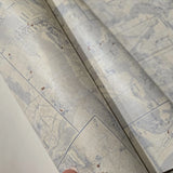 CC51802 Beige blue Cream nautical Coastal vintage Marine map collage design wallpaper 3D
