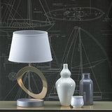 CC51900 Dark gray nautical blueprint sailing boat coastal Marine drawings wallpaper roll

