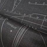 CC51900 Dark gray nautical blueprint sailing boat coastal Marine drawings wallpaper roll

