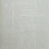 CC51902 Beige Cream nautical blueprint sailing boat coastal Marine drawings wallpaper 3D
