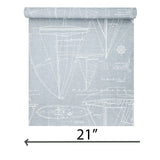 CC51912 Baby blue nautical blueprint sailing boat coastal Marine drawings wallpaper roll
