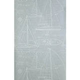 CC51912 Baby blue nautical blueprint sailing boat coastal Marine drawings wallpaper roll
