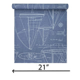 CC51922 Dark navy blue nautical blueprint sailing boat coastal Marine drawings wallpaper