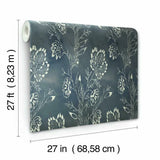 CH1426 Barbier Navy Wallpaper 