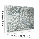CH1441 Fontaine Blue Gray Wallpaper 
