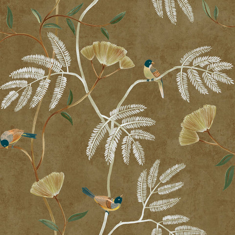CH30305 Kohana Branch Tan Wallpaper
