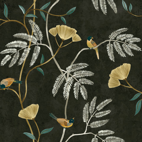 CH30310 Kohana Branch Onyx Wallpaper