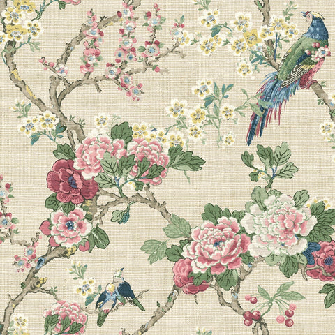 CH30611 Ume Bird Trail Spring Wallpaper