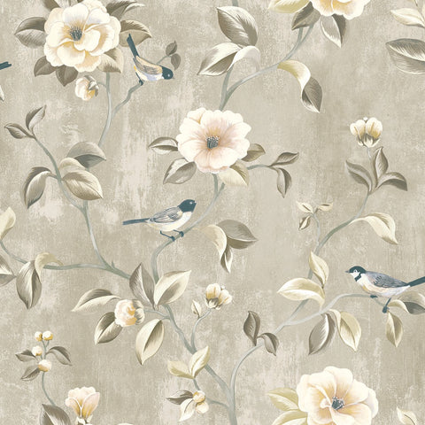 CH30807 Arang Floral Trail Sand Wallpaper