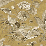 CH30905 Tsuru Bird Gold Wallpaper 