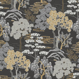 CH31006 Mori Trees Charcoal Wallpaper 