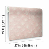 CI2334 Luminous Ginkgo Soft Coral Wallpaper