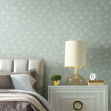 CI2338 Luminous Ginkgo Mist Blue Wallpaper