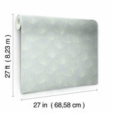 CI2338 Luminous Ginkgo Mist Blue Wallpaper