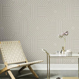 CI2377 Diverging Diamonds Mist Taupe Wallpaper