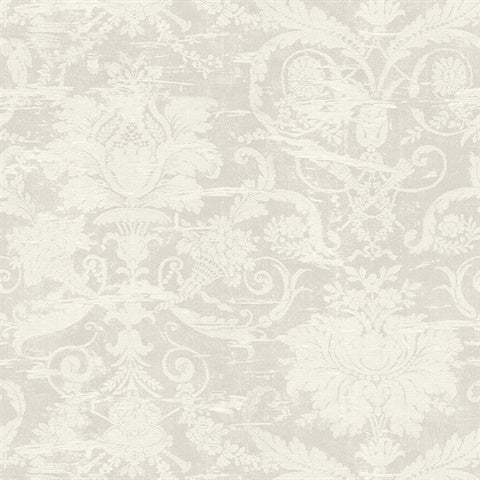 CL20600 Silver Rochester Large Damask Wallpaper