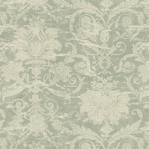 CL20604 Jade Rochester Large Damask Wallpaper