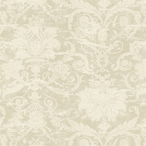 CL20615 Cream Rochester Large Damask Wallpaper